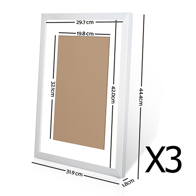 3 Piece Photo Gram Set - White - Brand New - Free Shipping