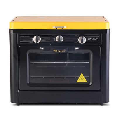3 Burner Portable Oven - Black & Yellow - Free Shipping