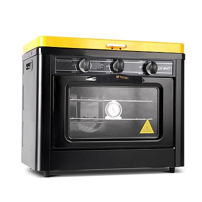 3 Burner Portable Oven - Black & Yellow - Free Shipping