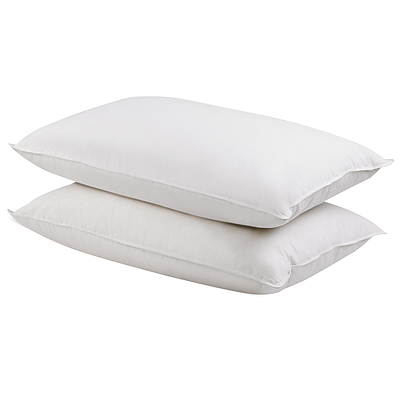 Set of 2 Goose Feather and Duck Down Pillow - White - Free Shipping