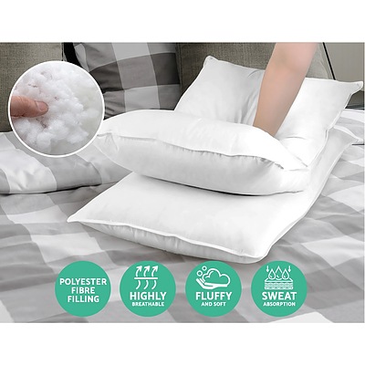 Set of 4 Medium & Firm Cotton Pillows -Brand New - Free Shipping