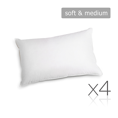 Set of 4 Medium & Soft Cotton Pillows -Brand New - RRP: $40.9 - Free Shipping