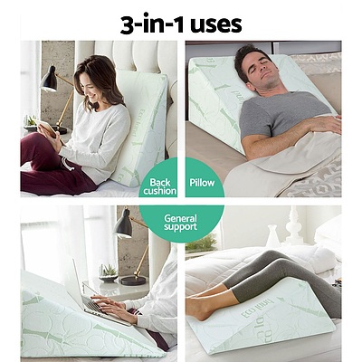 3-in-1 Multiple Use Bed Wedge Pillow Cushion - Free Shipping
