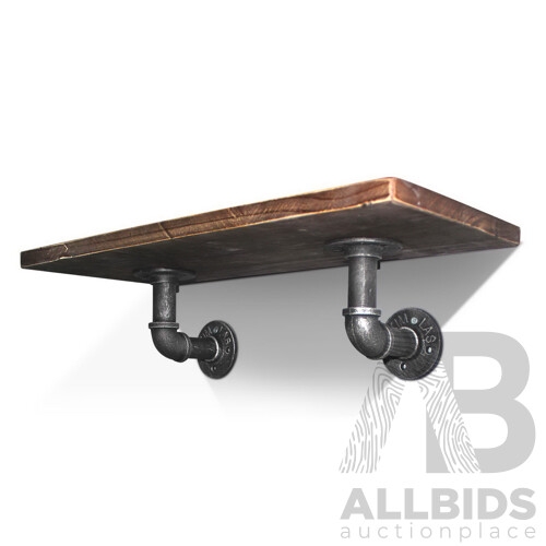 Wall Shelves Industrial Display Bookshelf DIY Pipe Shelf Rustic Brackets - Brand New - Free Shipping