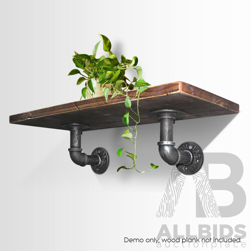 Wall Shelves Industrial Display Bookshelf DIY Pipe Shelf Rustic Brackets - Brand New - Free Shipping