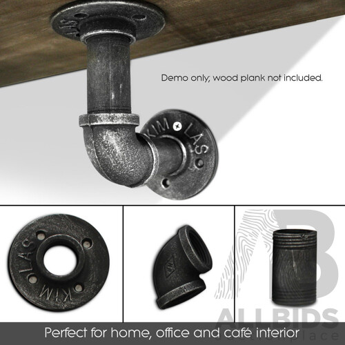 Wall Shelves Industrial Display Bookshelf DIY Pipe Shelf Rustic Brackets - Brand New - Free Shipping