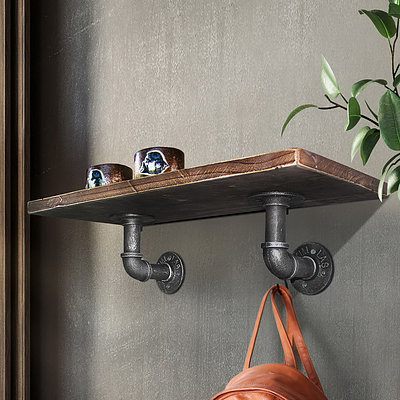 Wall Shelves Industrial Display Bookshelf DIY Pipe Shelf Rustic Brackets - Brand New - Free Shipping