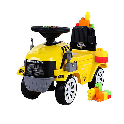 Kids Ride On Car w/ Building Blocks Toy Cars Engine Vehicle Truck Children - Brand New - Free Shipping