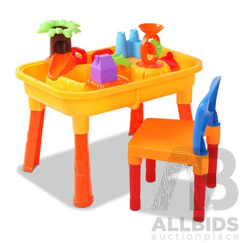 Kid's Outdoor Table & Chair Sandpit Toy Set - Free Shipping