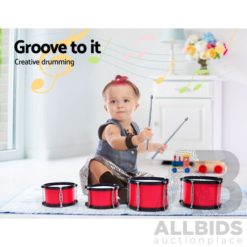 Kids 7 Drum Set Junior Drums Kit Musical Play Toys Childrens Mini Big Band - Brand New - Free Shipping