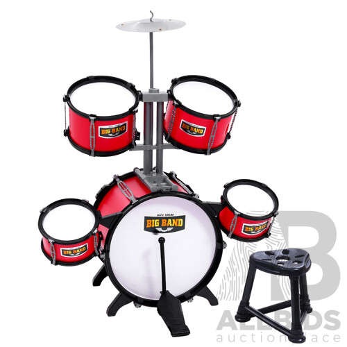 Kids 7 Drum Set Junior Drums Kit Musical Play Toys Childrens Mini Big Band - Brand New - Free Shipping