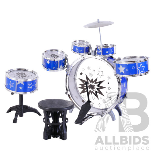 11 Piece Kids Drum Set - Brand New - Free Shipping
