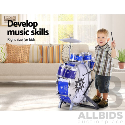 11 Piece Kids Drum Set - Brand New - Free Shipping
