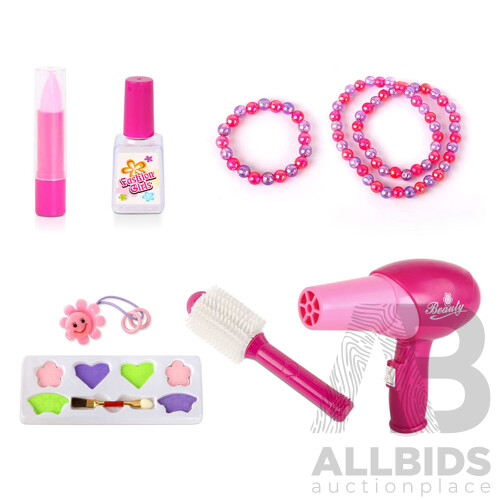 30 Piece Kids Dressing Table Set - Pink - Brand New - Free Shipping