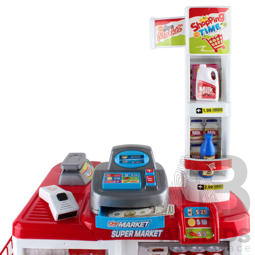 24 Piece Kids Super Market Toy Set - Red & White - Brand New - Free Shipping
