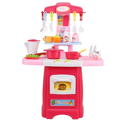 Keezi Kids Kitchen and Trolley Playset - Red - Free Shipping