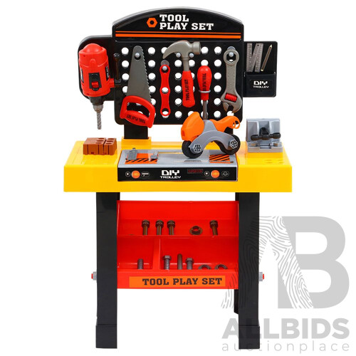 Kids Pretend Play Set Workbench Tools 54pcs Builder Work Childrens Toys - Brand New - Free Shipping