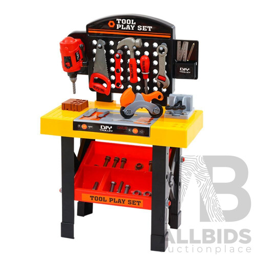 Kids Pretend Play Set Workbench Tools 54pcs Builder Work Childrens Toys - Brand New - Free Shipping
