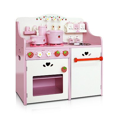 Children Wooden Kitchen Play Set Pink - Brand New - Free Shipping