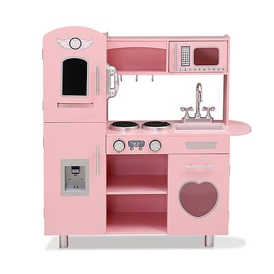 Kids Kitchen Set Pretend Play Food Sets Childrens Utensils Wooden Toy Pink - Brand New - Free Shipping