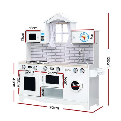 Kids Kitchen Set Pretend Play Food Sets Childrens Utensils Toys White - Brand New - Free Shipping