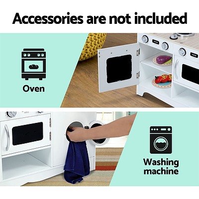 Kids Kitchen Set Pretend Play Food Sets Childrens Utensils Toys White - Brand New - Free Shipping