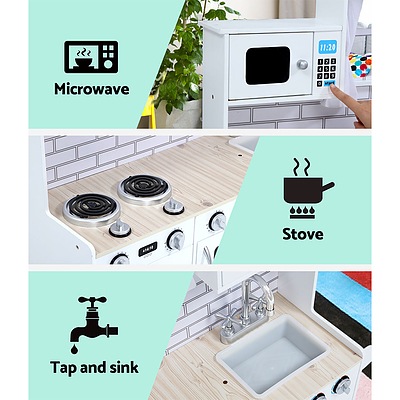 Kids Kitchen Set Pretend Play Food Sets Childrens Utensils Toys White - Brand New - Free Shipping