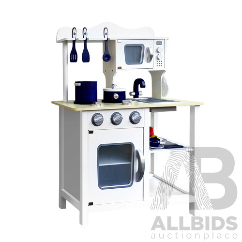 Keezi 18 Piece Kids Kitchen Play Set - White