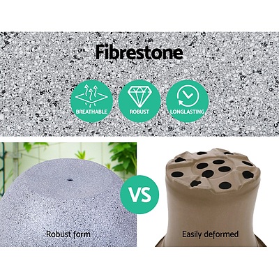 2X Plant Pots Plants Pot Stone Large Garden Indoor Outdoor Flower Planters Decor Grey Round