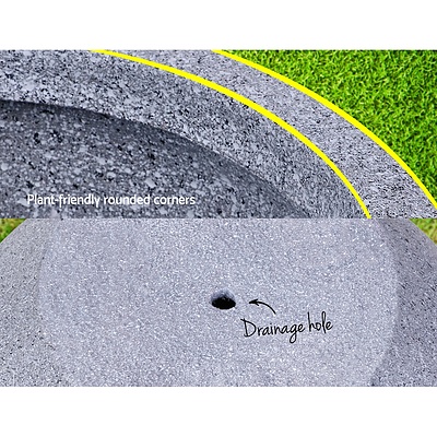 2X Plant Pots Plants Pot Stone Large Garden Indoor Outdoor Flower Planters Decor Grey Round