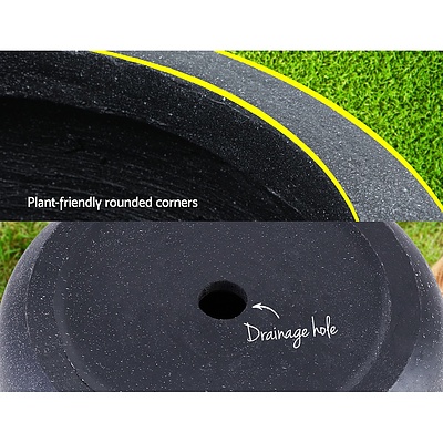 2X Plant Pots Plants Pot Stone Large Garden Indoor Outdoor Flower Planters Decor Dark Grey Oval