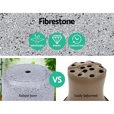 2X Plant Pots Plants Pot Stone Large Garden Indoor Outdoor Flower Planters Decor Grey Oval