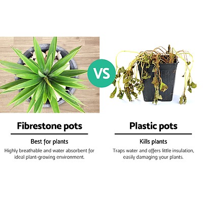 2X Plant Pots Plants Pot Stone Large Garden Indoor Outdoor Flower Planters Decor Grey Oval