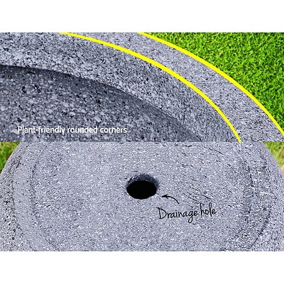 2X Plant Pots Plants Pot Stone Large Garden Indoor Outdoor Flower Planters Decor Grey Oval