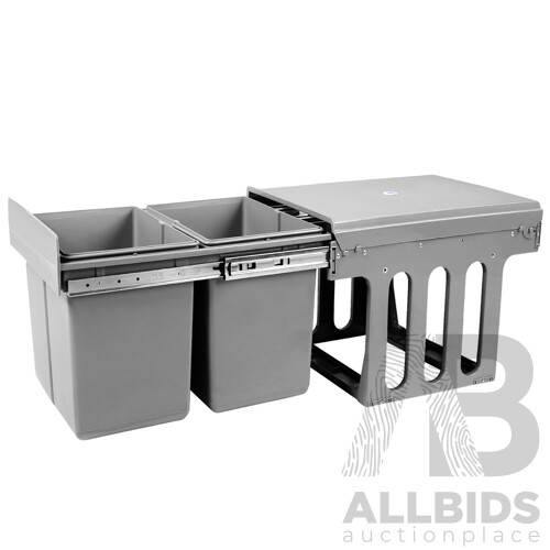 Dual Side Pull Out Rubbish Waste Basket 2 x 15L - Brand New - Free Shipping