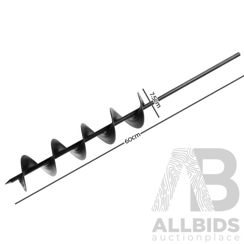 Power Garden Auger Small Earth Planter 75 X 600MM Black - Brand New - Free Shipping