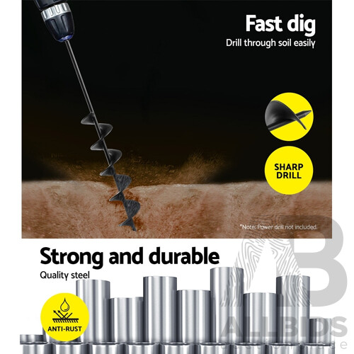 Power Garden Auger Small Earth Planter 75 X 600MM Black - Brand New - Free Shipping