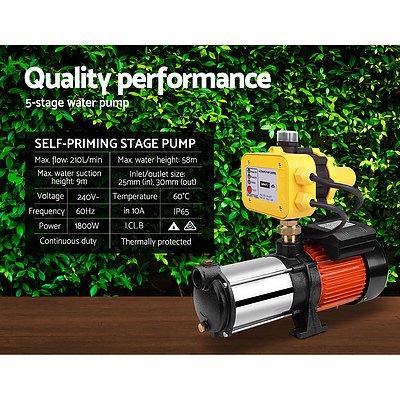 Water Pressure Pump Multi Stage Auto Garden House Rain Tank Irrigation - Brand New - Free Shipping