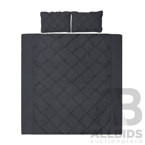 Giselle Bedding King Size Quilt Cover Set - Black - Free Shipping