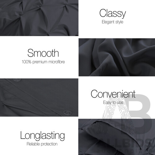 Giselle Bedding Queen Size Quilt Cover Set - Black - Free Shipping