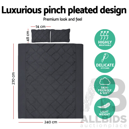 Giselle Bedding Super King Quilt Cover Set - Black - Free Shipping