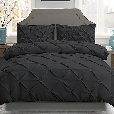 Giselle Bedding Super King Quilt Cover Set - Black - Free Shipping