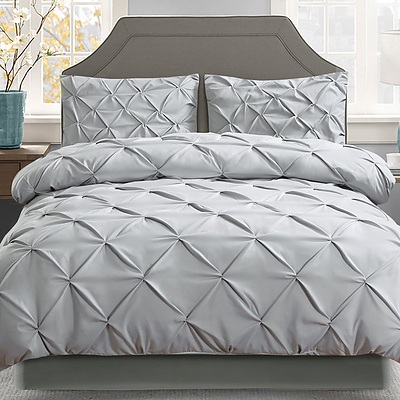 Giselle Bedding Queen Size Quilt Cover Set - Grey - Free Shipping