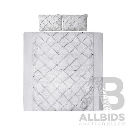 Giselle Bedding Super King Size Quilt Cover Set - Grey - Free Shipping