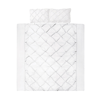 Giselle Bedding Super King Size Quilt Cover Set - White - Free Shipping