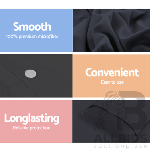 Giselle Bedding Queen Size Classic Quilt Cover Set - Black - Free Shipping