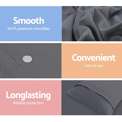 Giselle Bedding Queen Size Classic Quilt Cover Set - Charcoal - Free Shipping