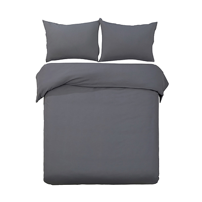 Giselle Bedding Queen Size Classic Quilt Cover Set - Charcoal - Free Shipping