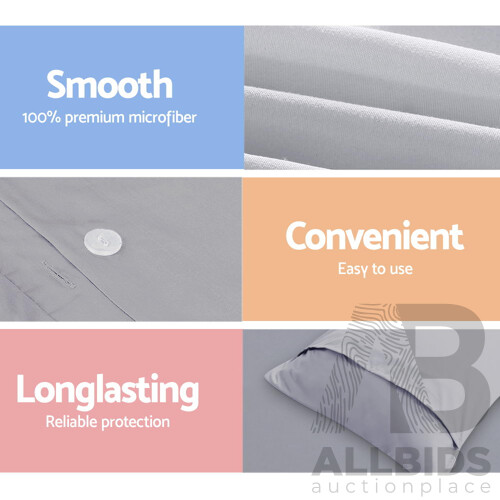 Super King Size Classic Quilt Cover Set - Grey - Free Shipping