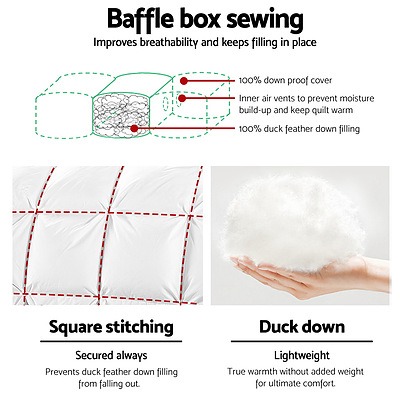 Super King Size Light Weight Duck Down Quilt Cover - Free Shipping